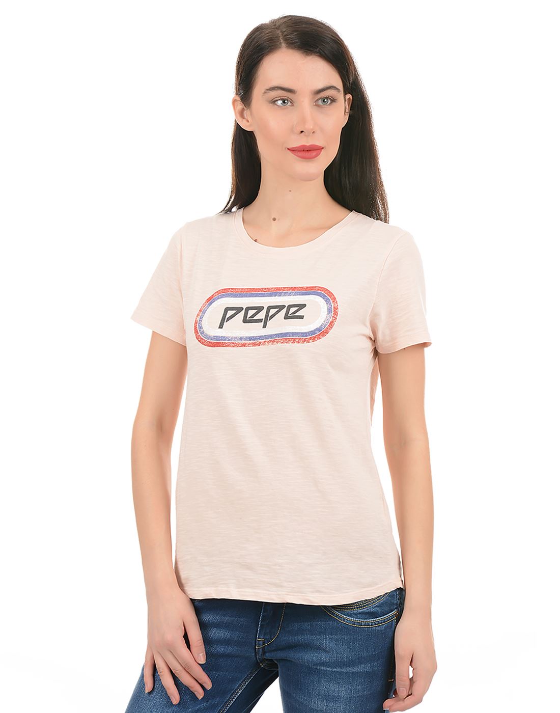 Pepe Jeans Women Casual Wear Pink T-Shirt